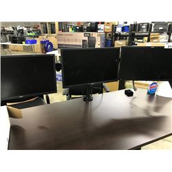 3 ACER MONITORS AND 1 DESKTOP MONITOR STAND