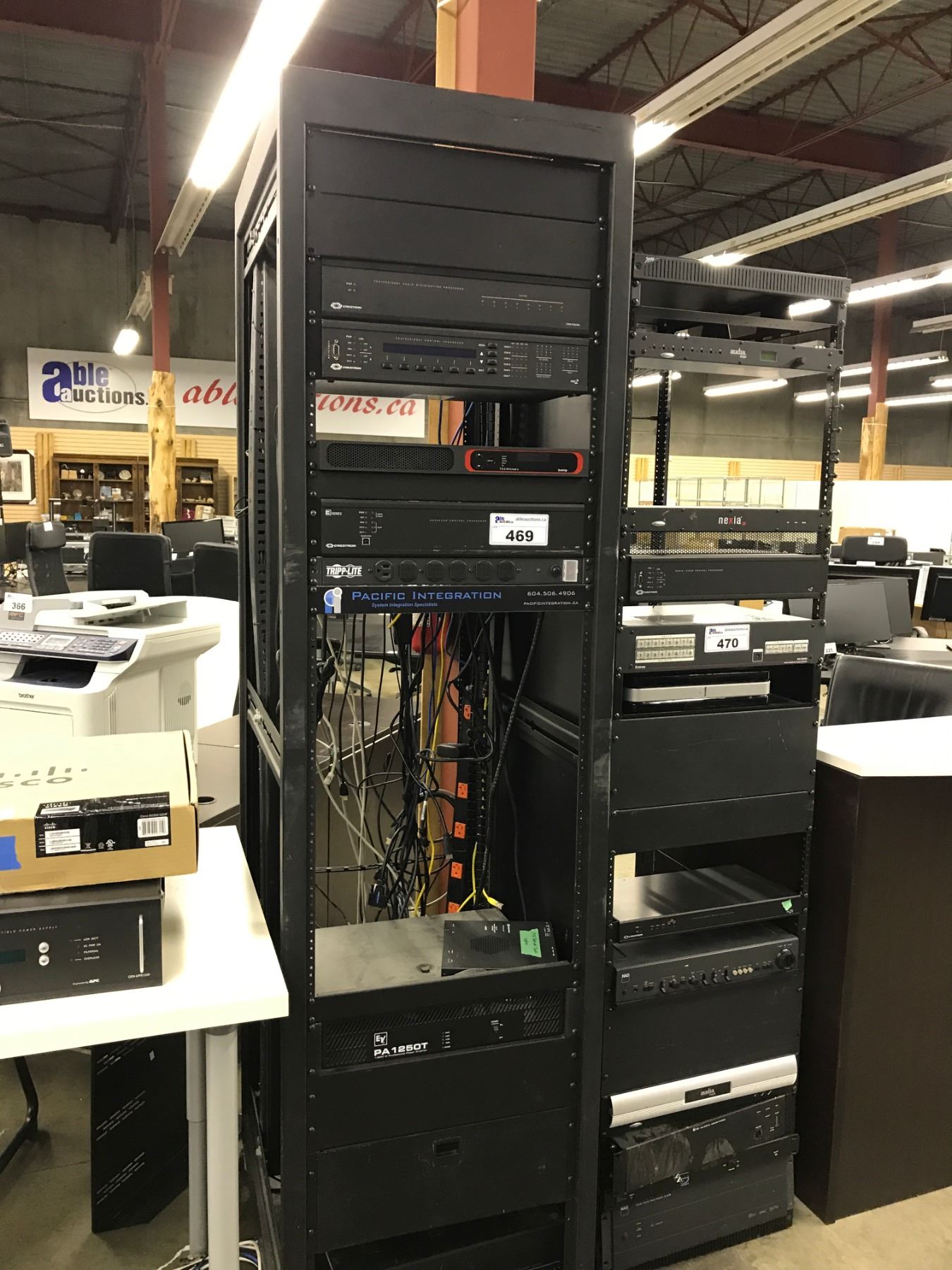 7' MOBILE TECH RACK WITH PROCESSING EQUIPMENT