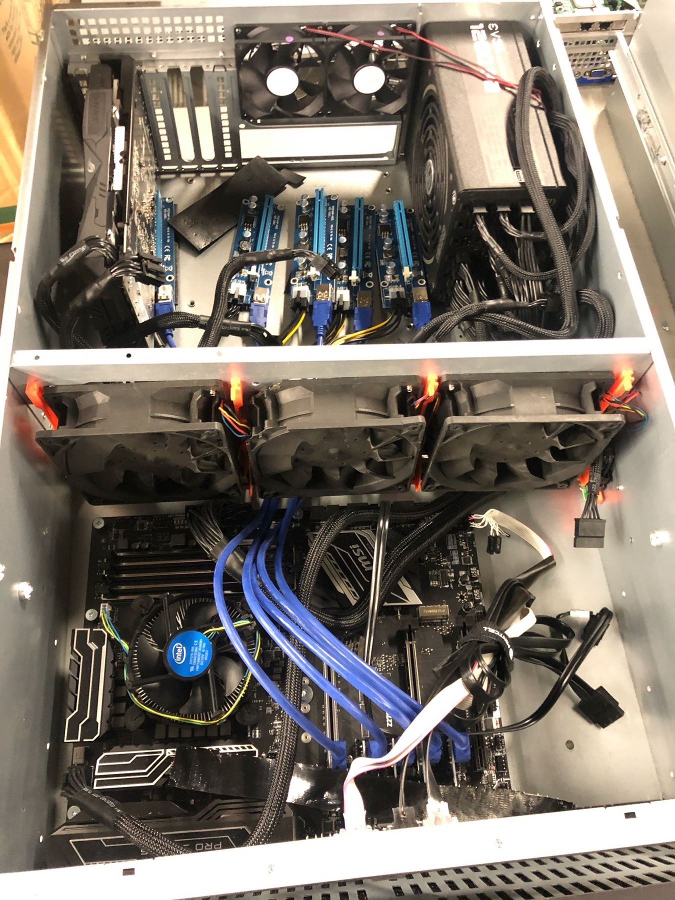 4-U RACK MOUNT COMPUTER SYSTEM WITH Z 270 MAINBOARD, RX 570 GPU, 1200 ...