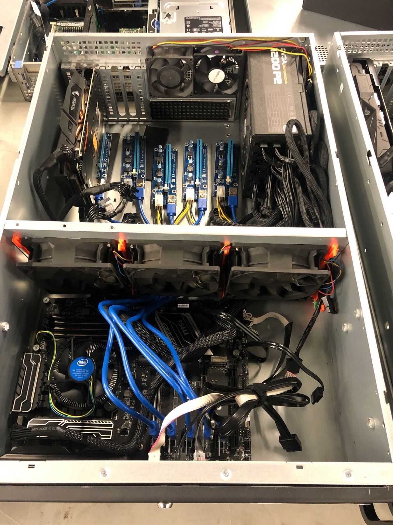 4-U RACK MOUNT COMPUTER SYSTEM WITH Z 270 MAINBOARD, RX 570 GPU, 1200 ...