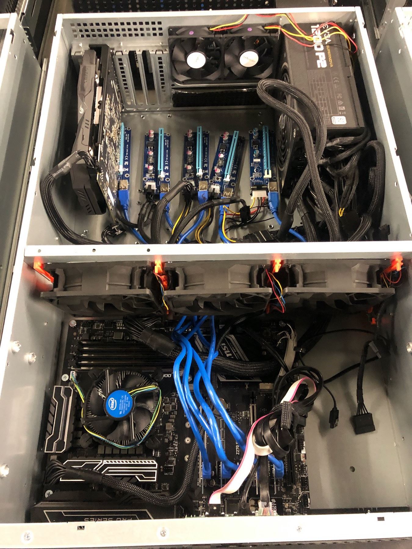 4-U RACK MOUNT COMPUTER SYSTEM WITH Z 270 MAINBOARD, RX 570 GPU, 1200 ...