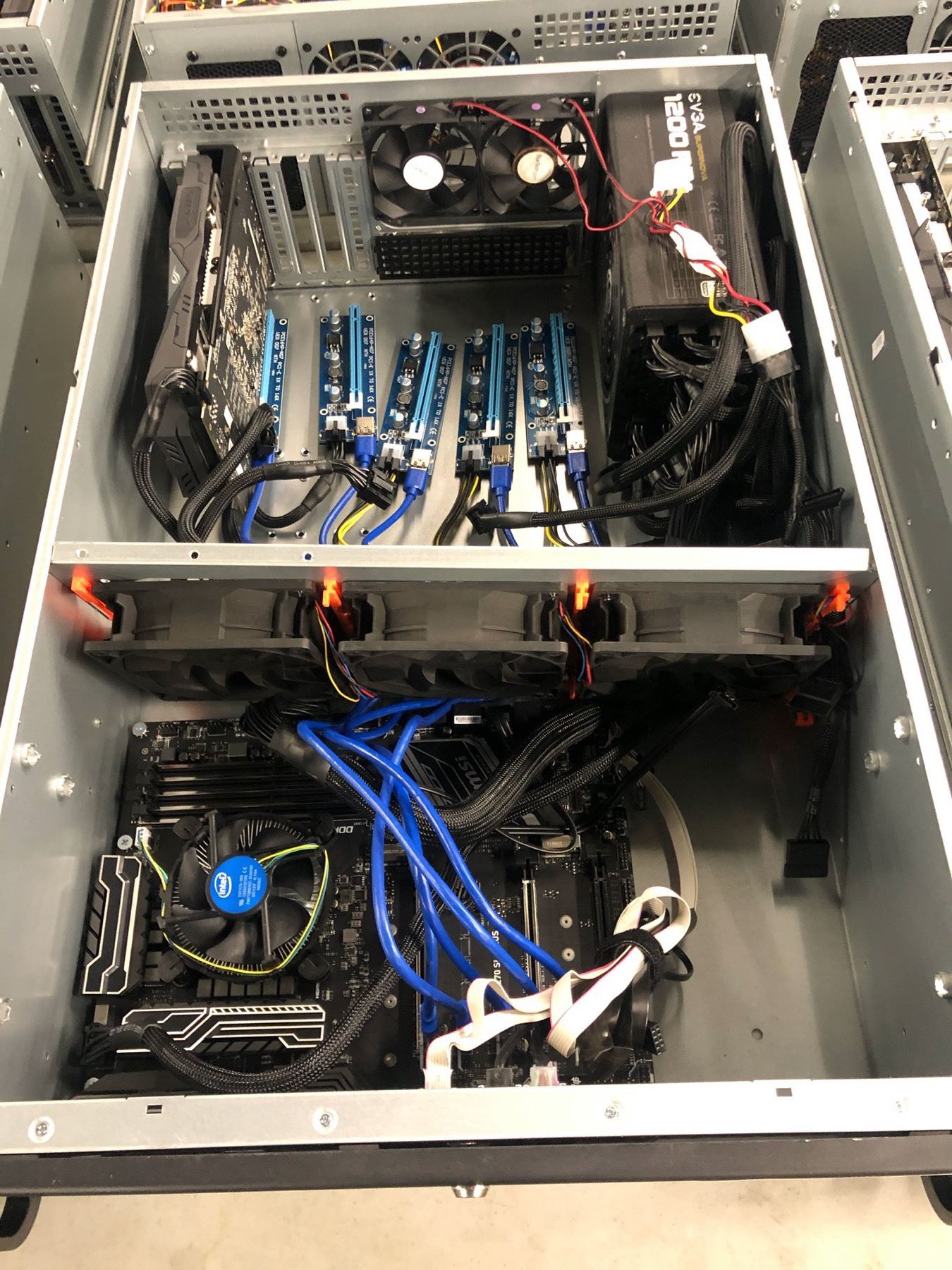 4-U RACK MOUNT COMPUTER SYSTEM WITH Z 270 MAINBOARD, RX 570 GPU, 1200 ...