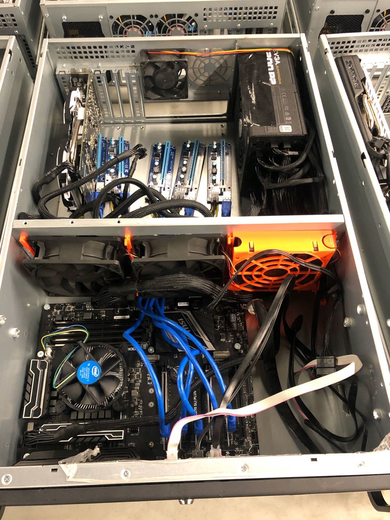 4-U RACK MOUNT COMPUTER SYSTEM WITH Z 270 MAINBOARD, RX 570 GPU, 1200 ...