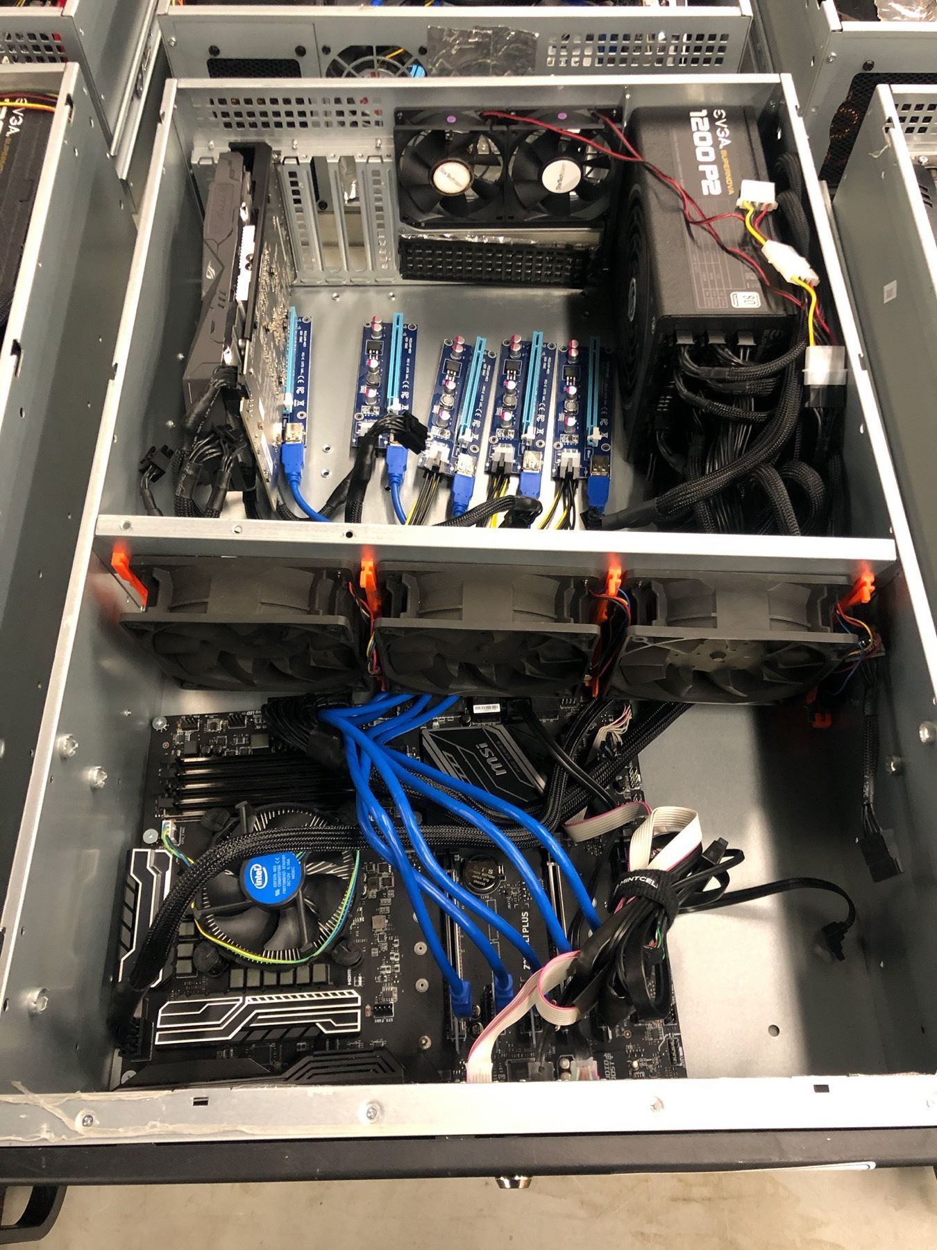 4-U RACK MOUNT COMPUTER SYSTEM WITH Z 270 MAINBOARD, RX 570 GPU, 1200 ...