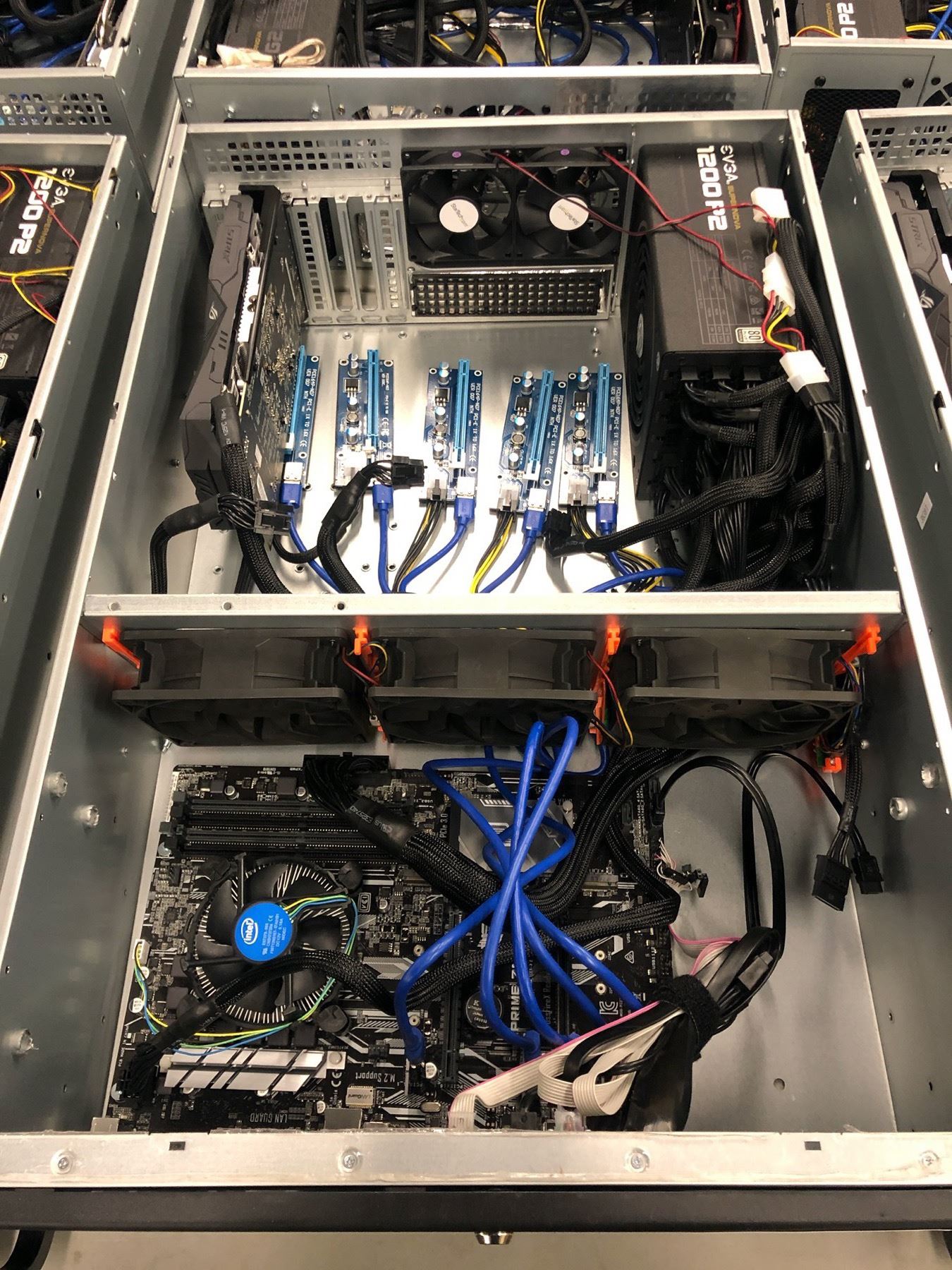 4-U RACK MOUNT COMPUTER SYSTEM WITH Z 270 MAINBOARD, RX 570 GPU, 1200 ...