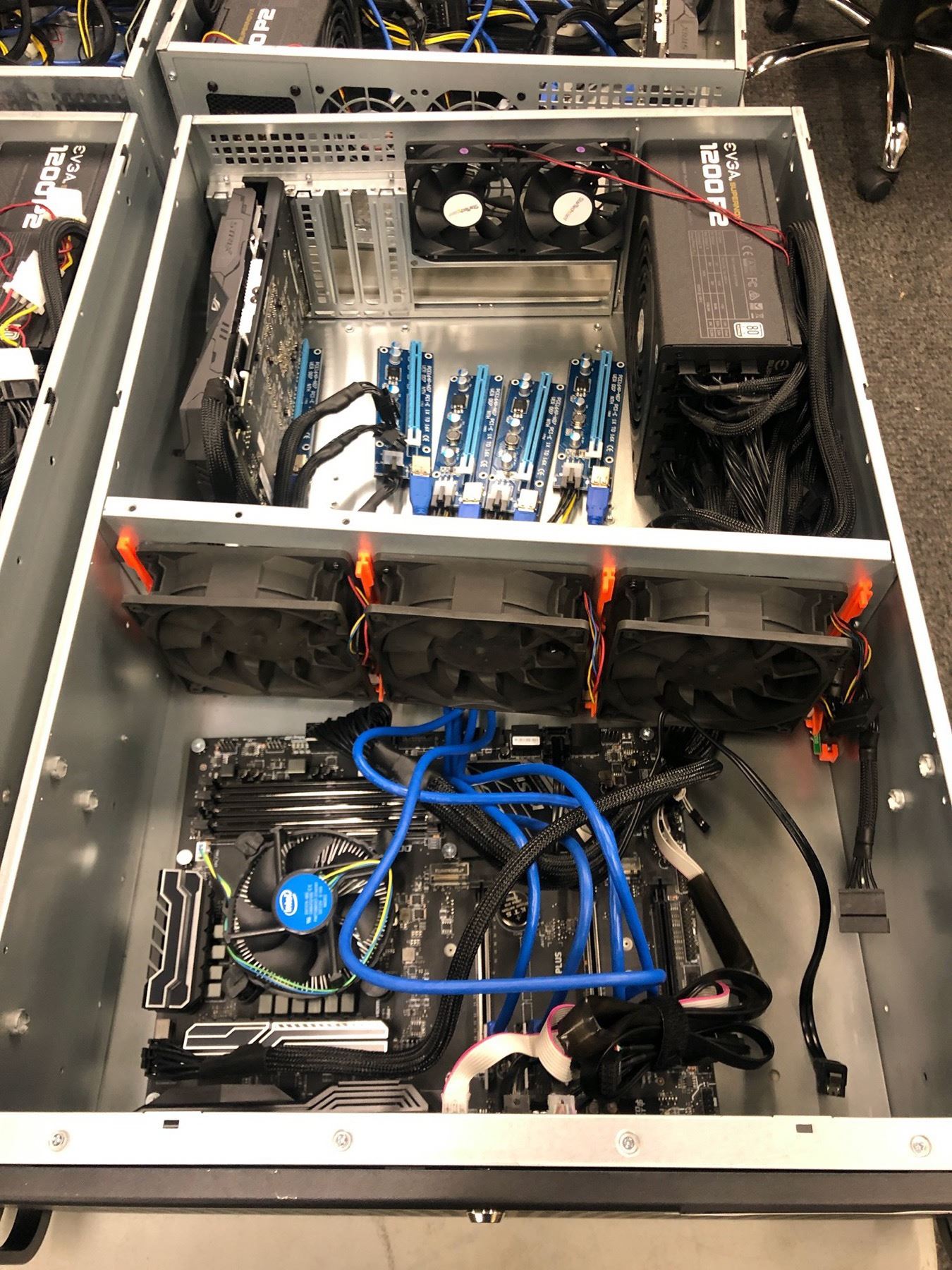 4-U RACK MOUNT COMPUTER SYSTEM WITH Z 270 MAINBOARD, RX 570 GPU, 1200 ...