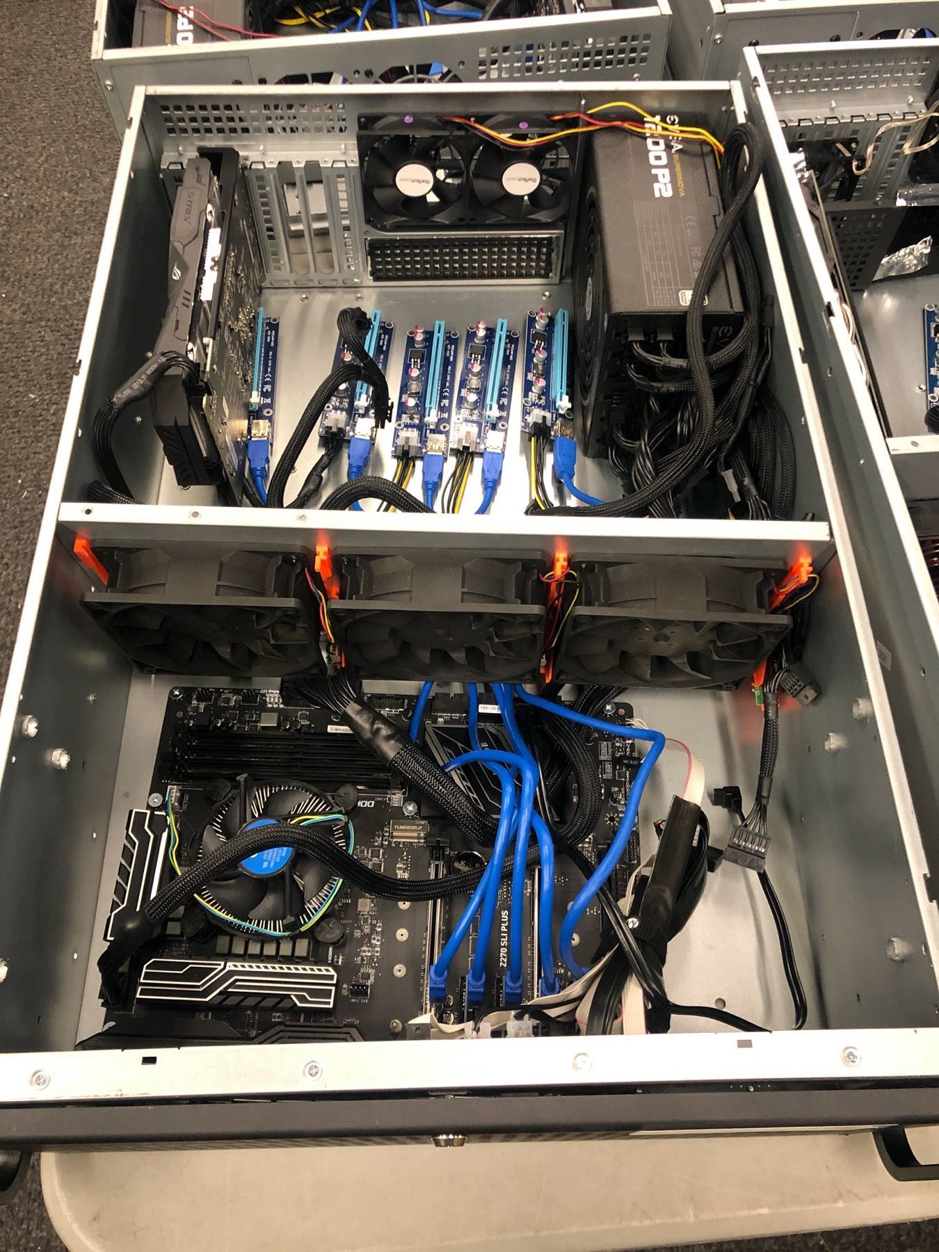 4-U RACK MOUNT COMPUTER SYSTEM WITH Z 270 MAINBOARD, RX 570 GPU, 1200 ...