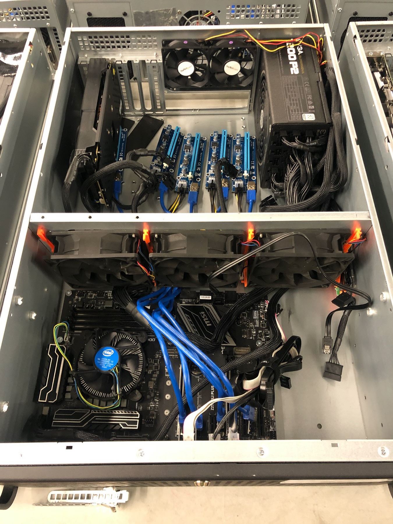 4-U RACK MOUNT COMPUTER SYSTEM WITH Z 270 MAINBOARD, RX 570 GPU, 1200 ...