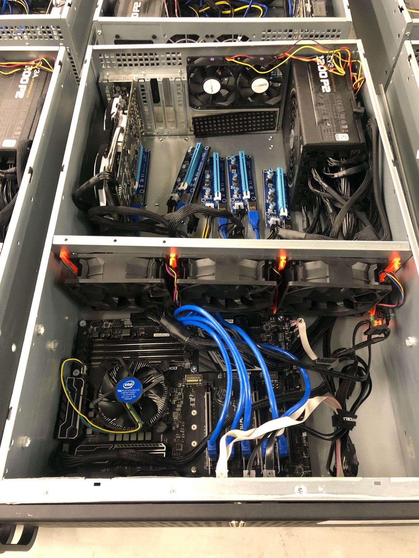 4-U RACK MOUNT COMPUTER SYSTEM WITH Z 270 MAINBOARD, RX 570 GPU, 1200 ...