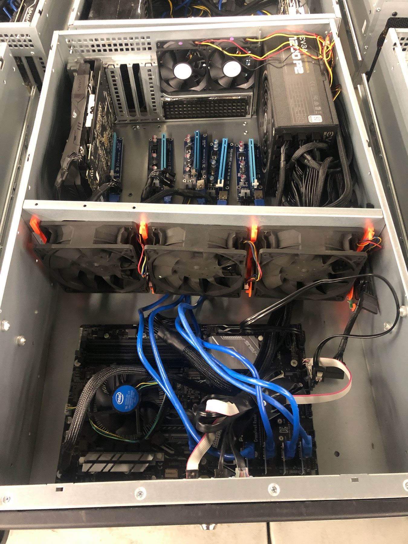 4-U RACK MOUNT COMPUTER SYSTEM WITH Z 270 MAINBOARD, RX 570 GPU, 1200 ...