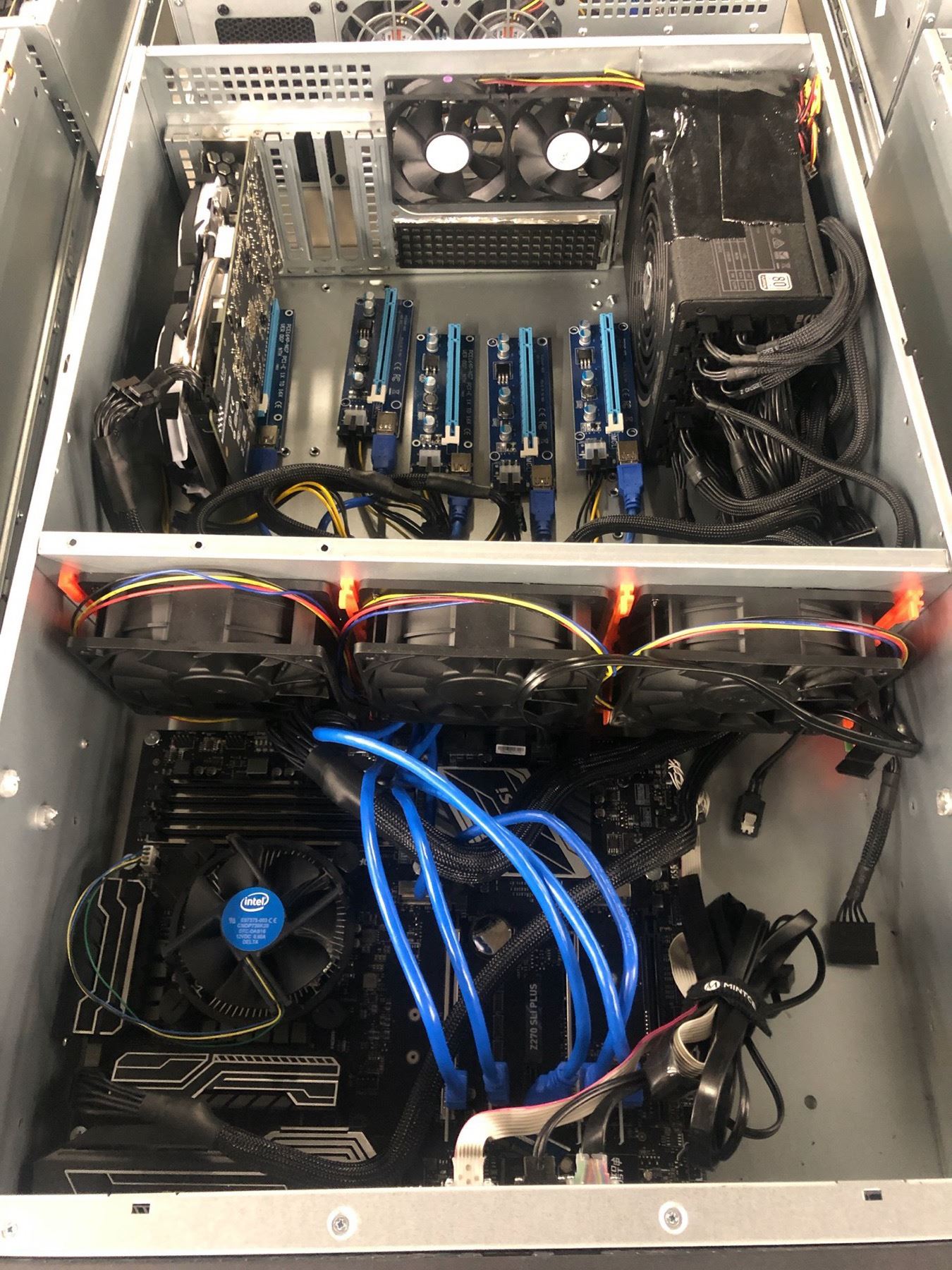 4-U RACK MOUNT COMPUTER SYSTEM WITH Z 270 MAINBOARD, RX 570 GPU, 1200 ...