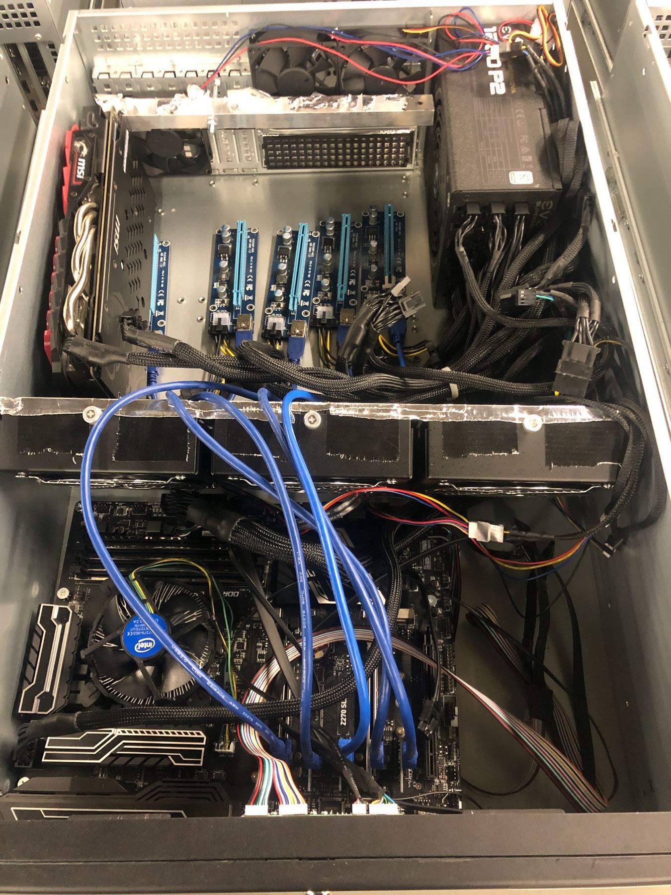 4-U RACK MOUNT COMPUTER SYSTEM WITH Z 270 MAINBOARD, RX 570 GPU, 1200 ...