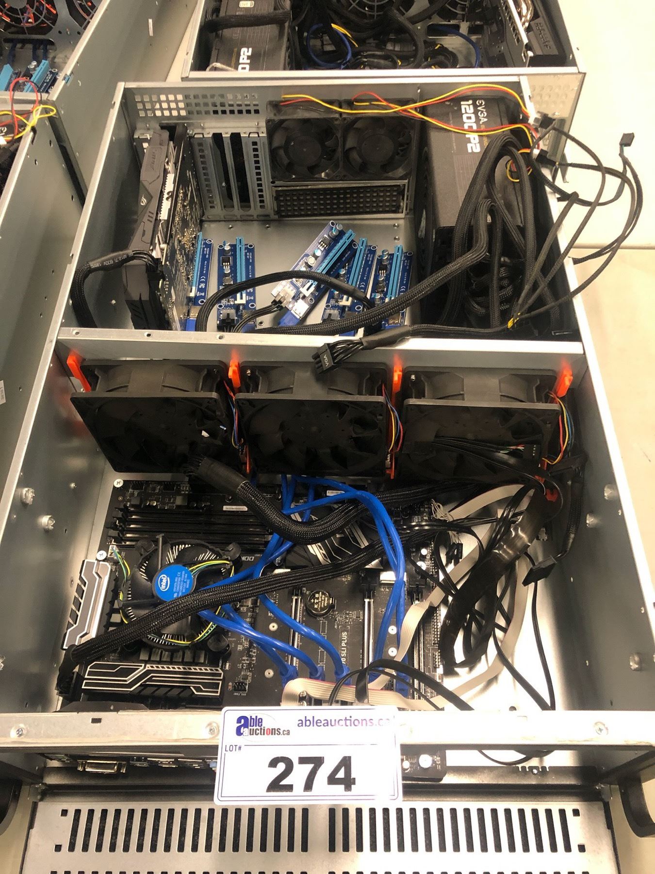 4-U RACK MOUNT COMPUTER SYSTEM WITH Z 270 MAINBOARD, RX 570 GPU, 1200 ...