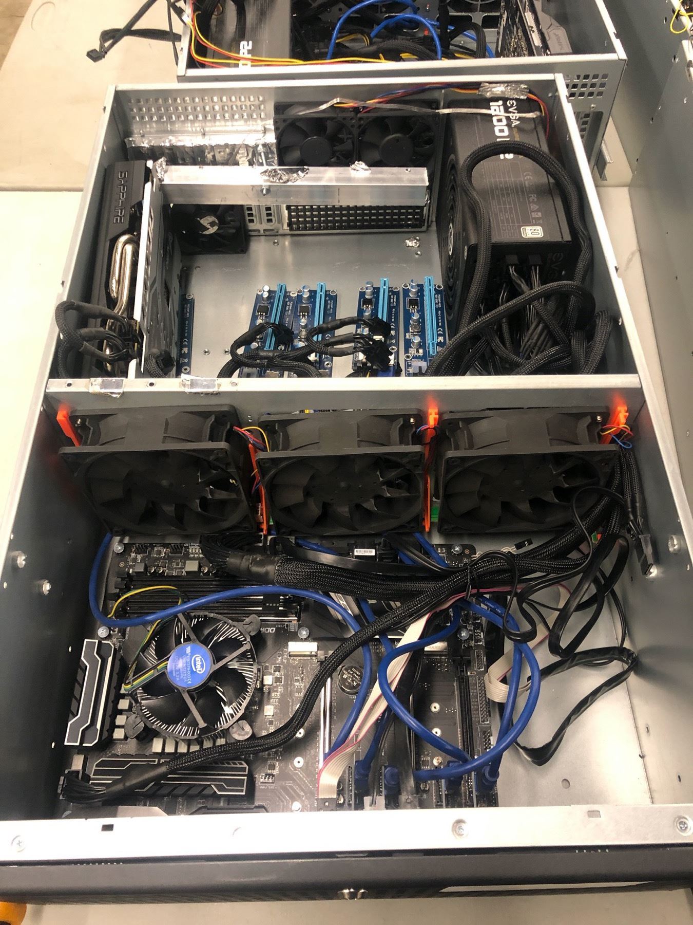 4-U RACK MOUNT COMPUTER SYSTEM WITH Z 270 MAINBOARD, RX 570 GPU, 1200 ...