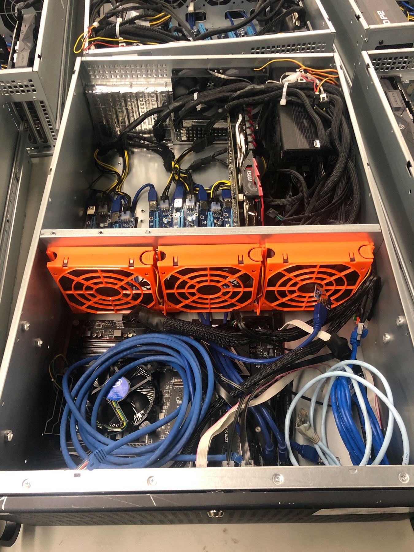 4-U RACK MOUNT COMPUTER SYSTEM WITH Z 270 MAINBOARD, RX 570 GPU, 1200 ...