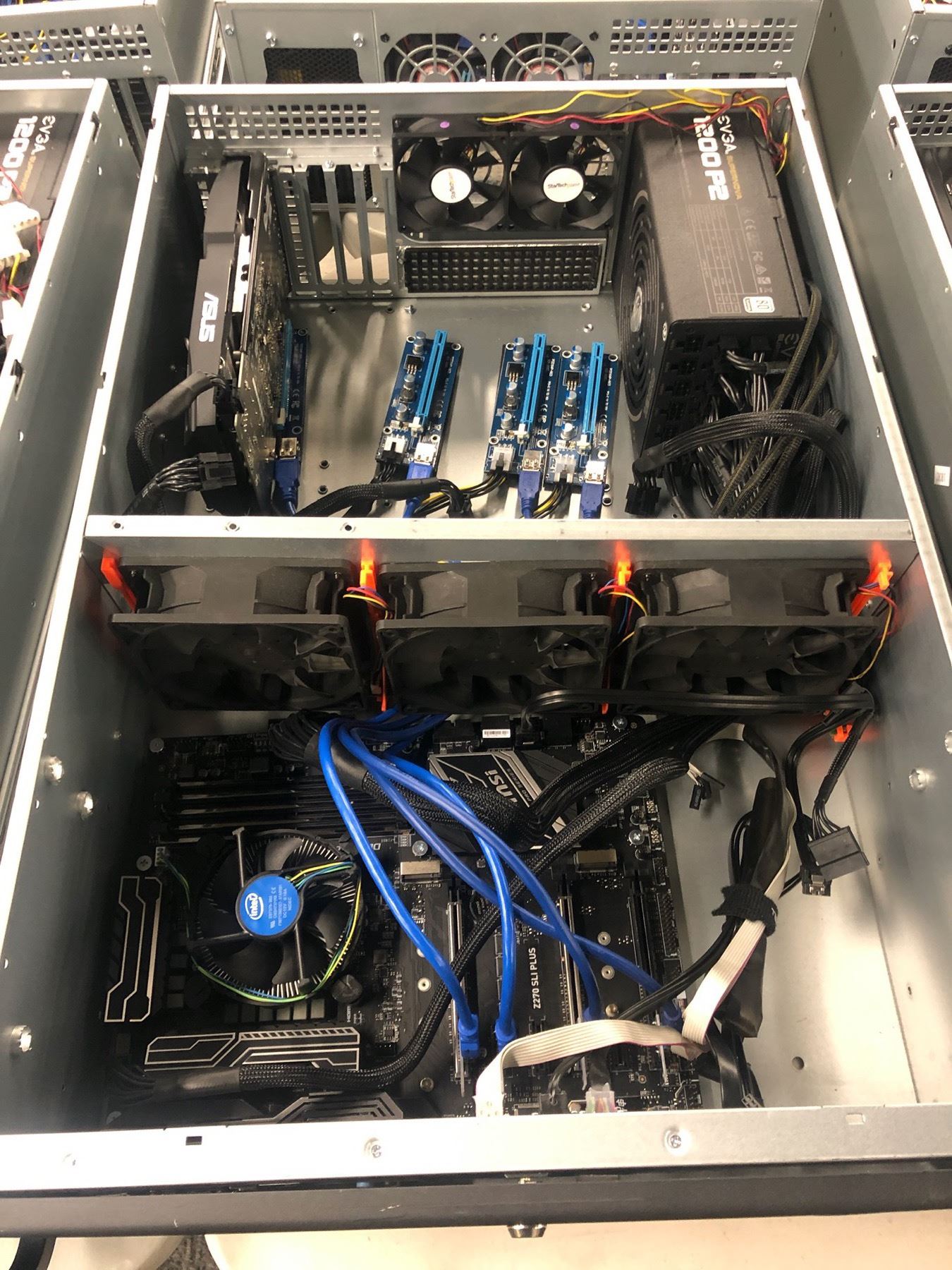 4-U RACK MOUNT COMPUTER SYSTEM WITH Z 270 MAINBOARD, RX 570 GPU, 1200 ...