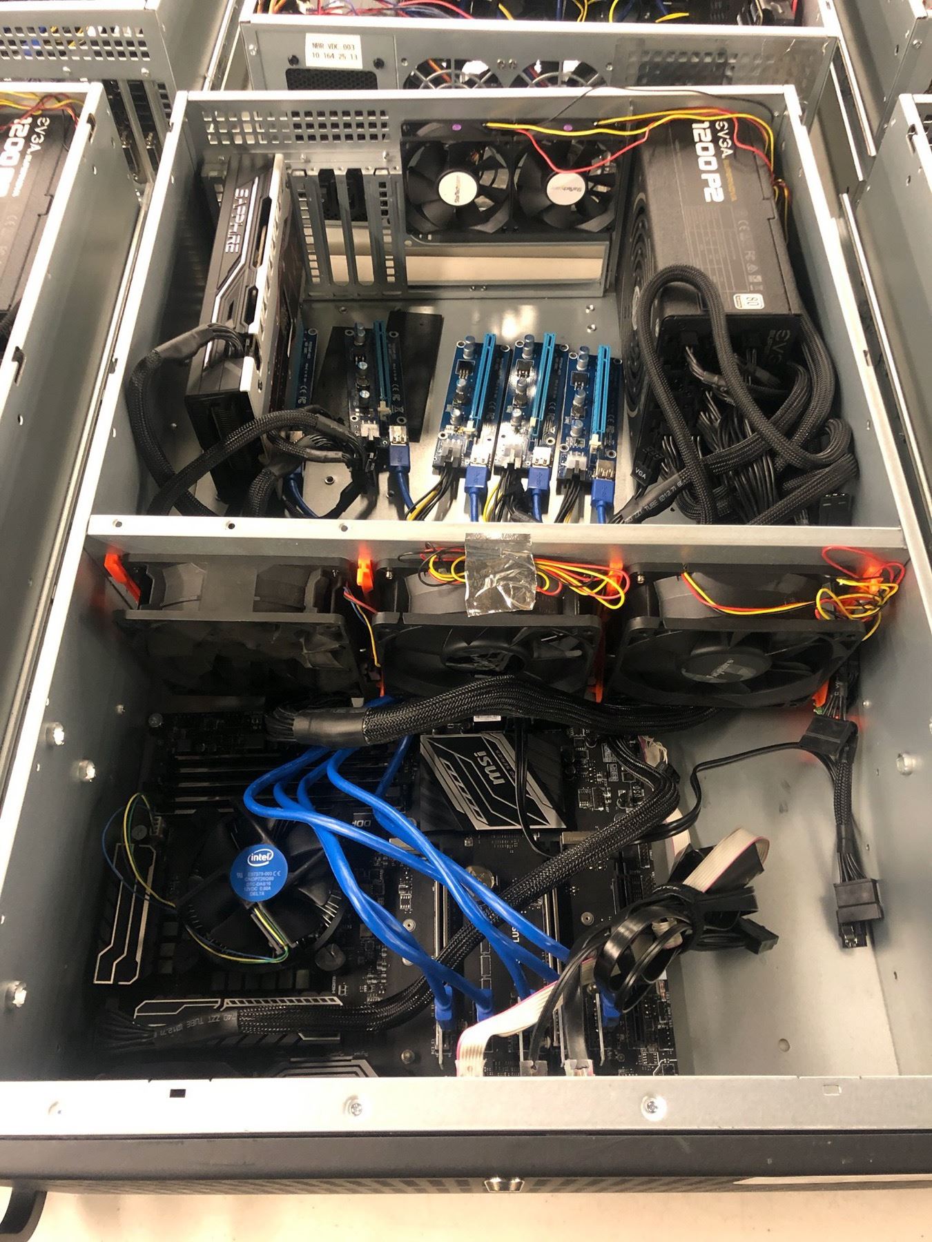 4-U RACK MOUNT COMPUTER SYSTEM WITH Z 270 MAINBOARD, RX 570 GPU, 1200 ...