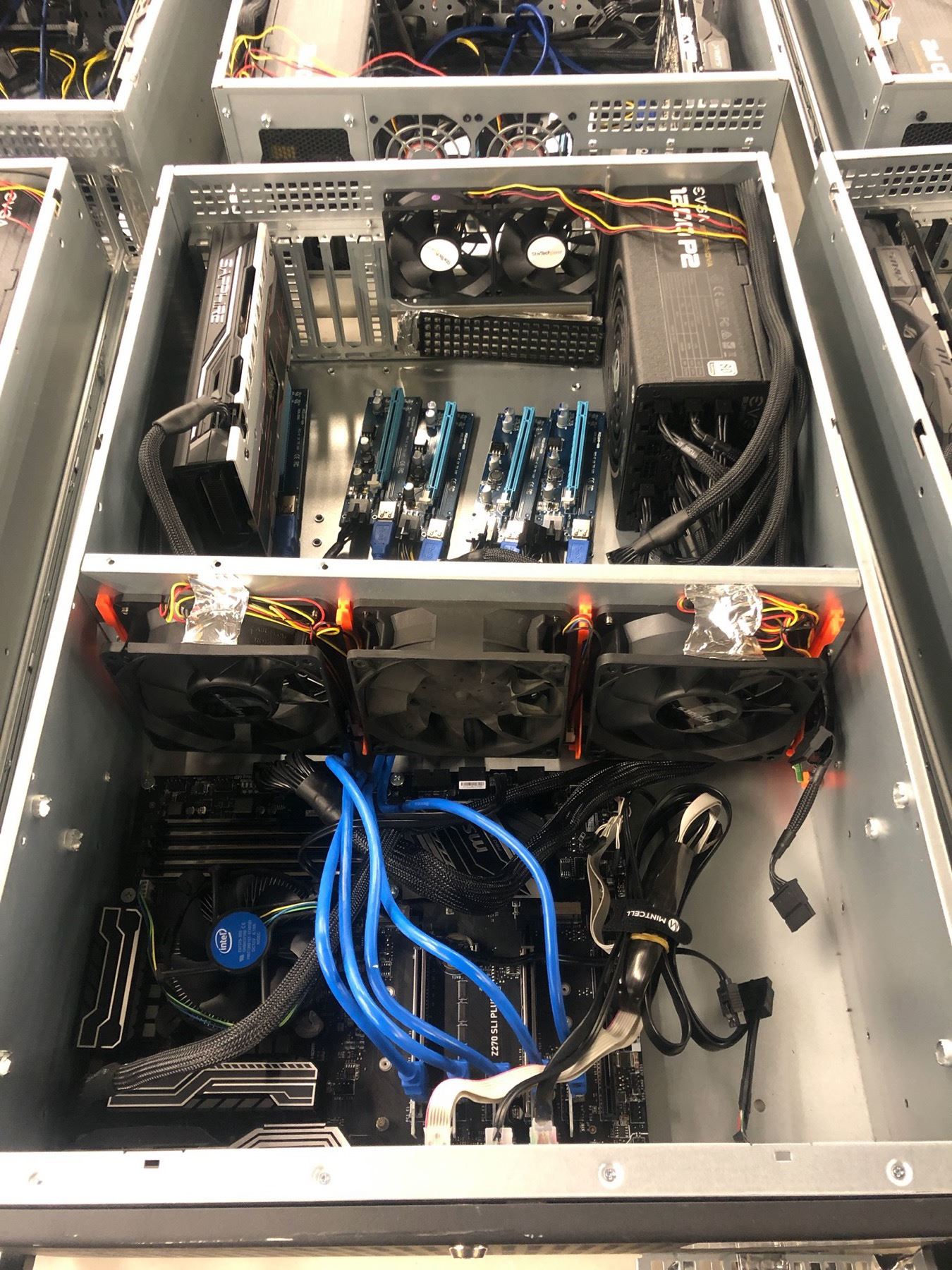 4-U RACK MOUNT COMPUTER SYSTEM WITH Z 270 MAINBOARD, RX 570 GPU, 1200 ...