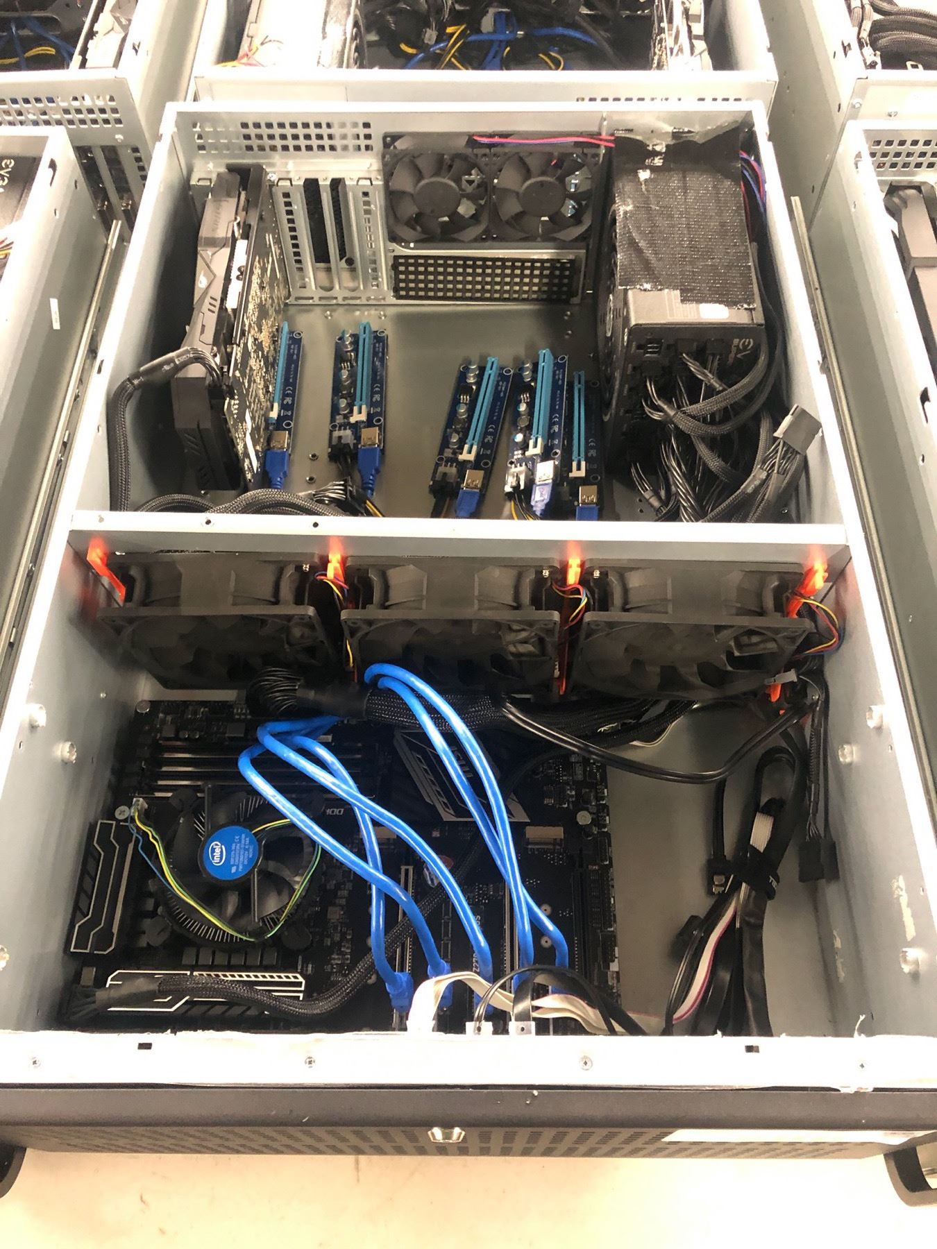 4-U RACK MOUNT COMPUTER SYSTEM WITH Z 270 MAINBOARD, RX 570 GPU, 1200 ...