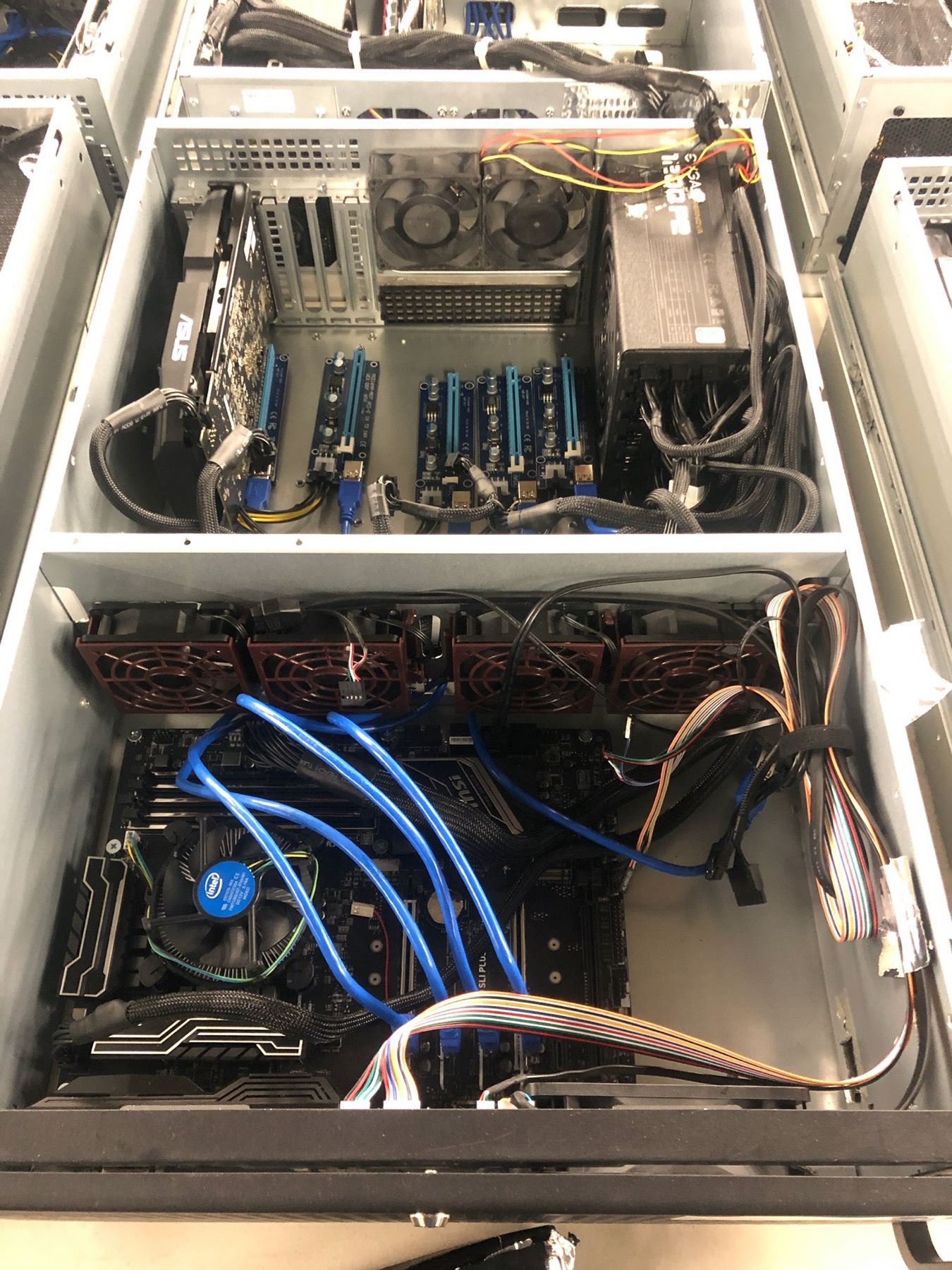 4-U RACK MOUNT COMPUTER SYSTEM WITH Z 270 MAINBOARD, RX 570 GPU, 1200 ...