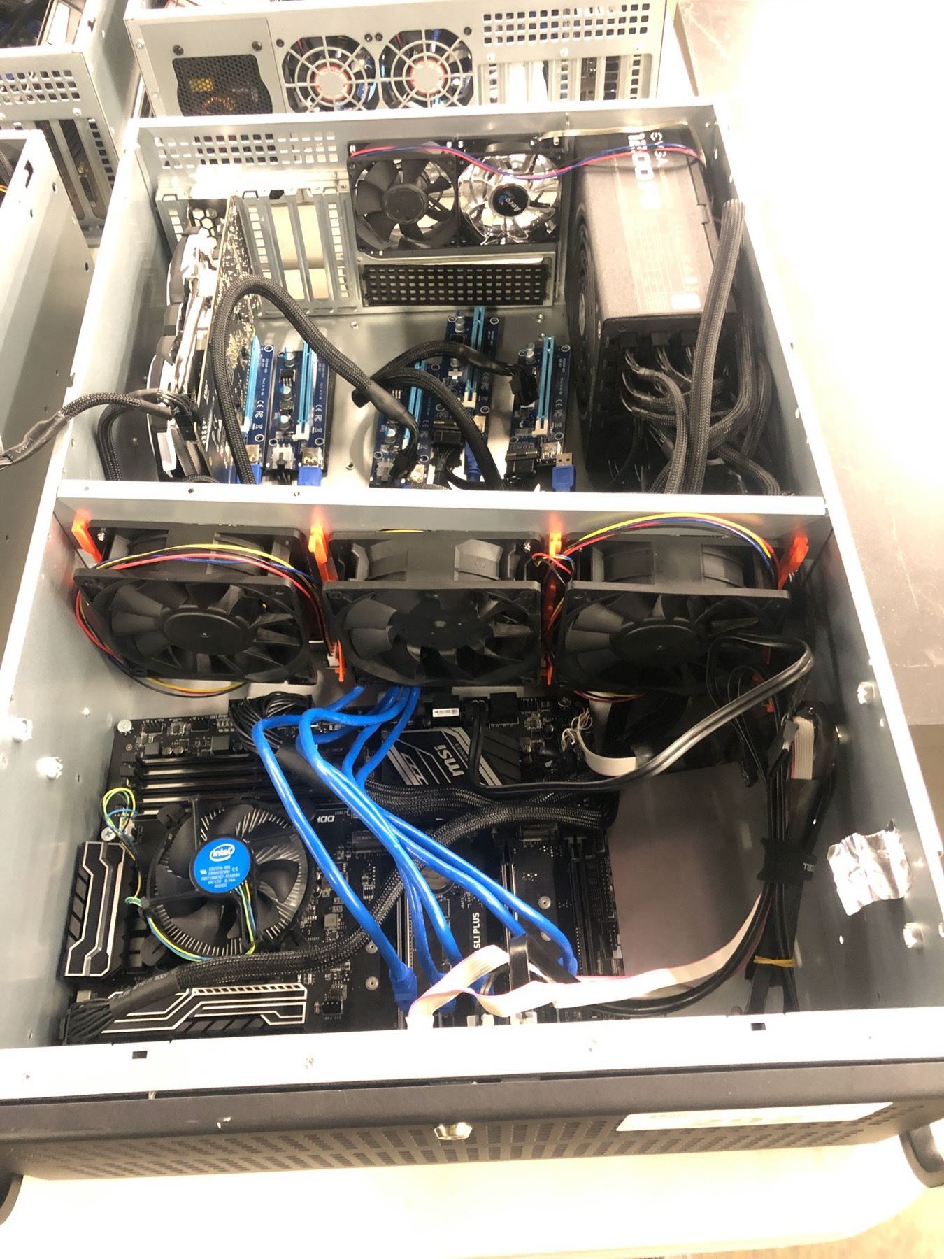 4-U RACK MOUNT COMPUTER SYSTEM WITH Z 270 MAINBOARD, RX 570 GPU, 1200 ...
