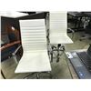 Image 2 : WHITE LEATHER "AMES STYLE" CHROMED FRAME TILTER CHAIR