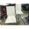 Image 2 : WHITE LEATHER "AMES STYLE" CHROMED FRAME TILTER CHAIR