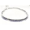 Image 2 : SILVER NATURAL TANZANITE (3.9CT) (8.8GM, 7.5") BRACELET