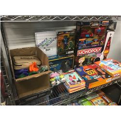 NERF ASSEMBLER GEAR IRON MAN BLASTER, LAVA LAMP, KERPLUNK GAME, SPEAK OUT GAME, NATIONAL GEOGRAPHIC