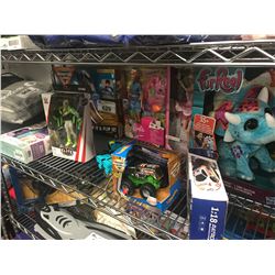 MONSTER JAM KIT, BARBIES, FURREAL DOLL, SUPER PATROL RACING CAR, OWLEEZ, WWE STING, CANDY POP