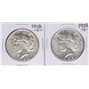 Image 1 : Lot of (2) 1928-S $1 Peace Silver Dollar Coins