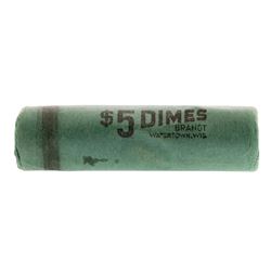 Roll of (50) Brilliant Uncirculated 1956-P Roosevelt Dime Coins Nice Toning