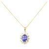 Image 1 : 14KT Yellow Gold 2.48 ctw Tanzanite and Diamond Pendant with Chain