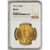 Image 1 : 1911-D $20 St. Gaudens Double Eagle Gold Coin NGC MS62