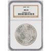 Image 1 : 1890 $1 Morgan Silver Dollar Coin NGC MS63