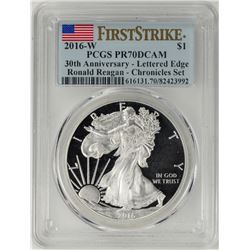 2016-W $1 Proof American Silver Eagle Coin PCGS PR70DCAM First Strike Ronald Reagan