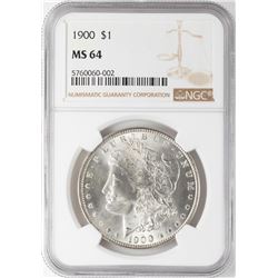 1900 $1 Morgan Silver Dollar Coin NGC MS64