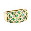 Image 1 : 14KT Yellow Gold 0.80 ctw Emerald and Diamond Ring