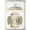 Image 1 : 1924 $1 Peace Silver Dollar Coin NGC MS65