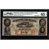 Image 1 : 1857 $5 Western Exchange Fire & Marine Insurance Obsolete Note PMG Gem 65EPQ