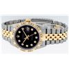 Image 5 : Rolex Mens Two Tone 14K Black Pyramid Diamond 36MM Datejust Wristwatch