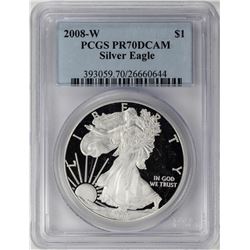 2008-W $1 Proof American Silver Eagle Coin PCGS PR70DCAM