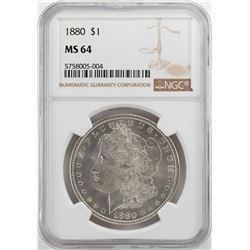 1880 $1 Morgan Silver Dollar Coin NGC MS64