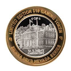 .999 Silver Sierra Sids Sparks, Nevada $10 Casino Limited Edition Gaming Token
