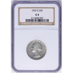 1932-D Washington Quarter Coin NGC G4