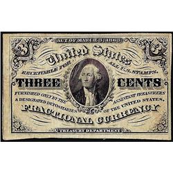 March 3, 1863 3 Cents 3rd Issue Fractional Currency Note