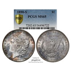 1890-S $1 Morgan Silver Dollar Coin PCGS MS65