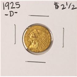 1925-D $2 1/2 Indian Head Quarter Eagle Gold Coin