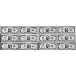 Complete District Set of 1976 $2 Federal Reserve Notes