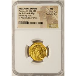 AD 602-610 Phocas Byzantine Empire Solidus Ancient Gold Coin NGC MS